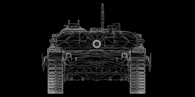 Modèle de char militaire, structure de carrosserie, modèle de fil