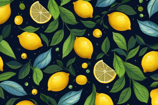 modèle de citron et de feuilles