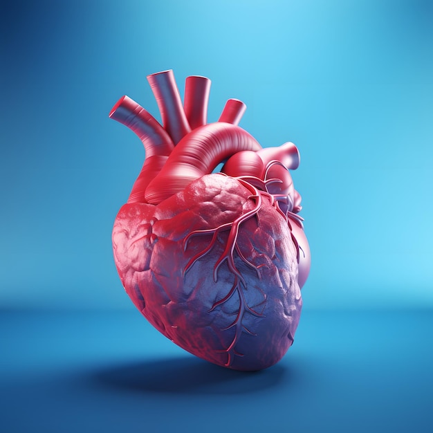 Modèle de coeur humain illustration colorée IA générative
