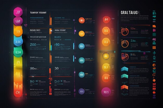 Un modèle coloré d'étapes d'infographie