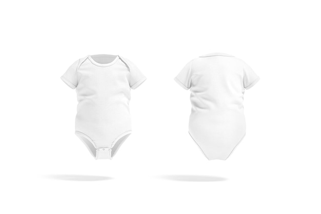 Modèle de combinaison blanche à demi manche pour bébé à l'avant et à l'arrière