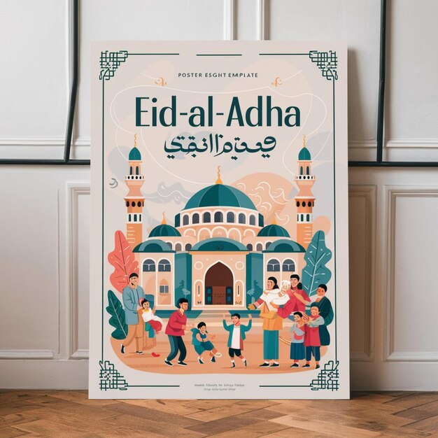 Photo modèle de conception de l'affiche de l'aïd al-adha