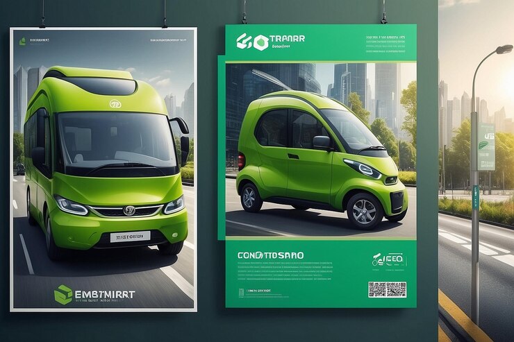 Photo modèle de conception d'affiche de transport écologique