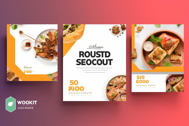 Modèle de conception de bannière de promotion de post alimentaire sur les réseaux sociaux