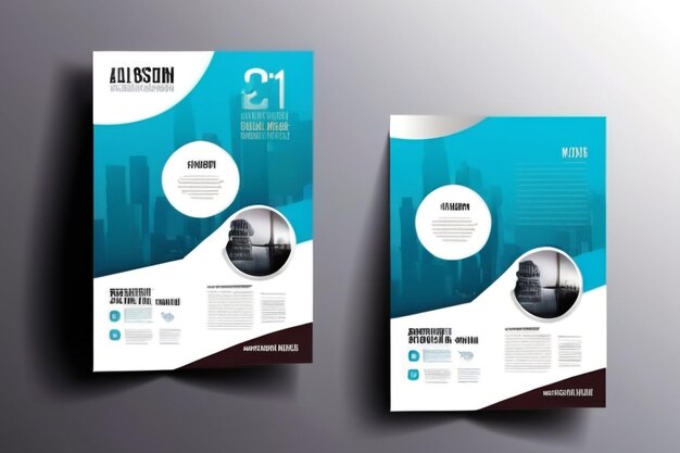 Modèle de conception de brochure d'affaires Layout de flyer vectoriel Arrière-plan flou avec des éléments