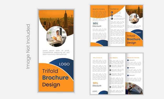 modèle de conception de brochure trifold créatif vectoriel