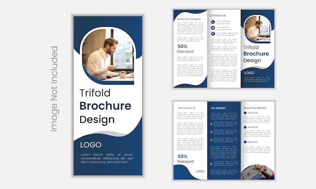 modèle de conception de brochure triple créative vectorielle