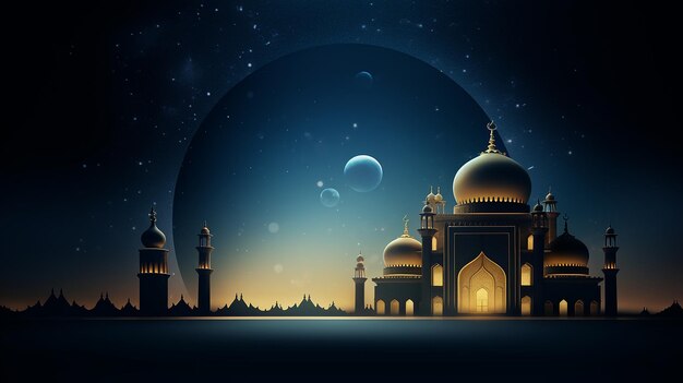 Modèle de conception de carte de vœux du Ramadan