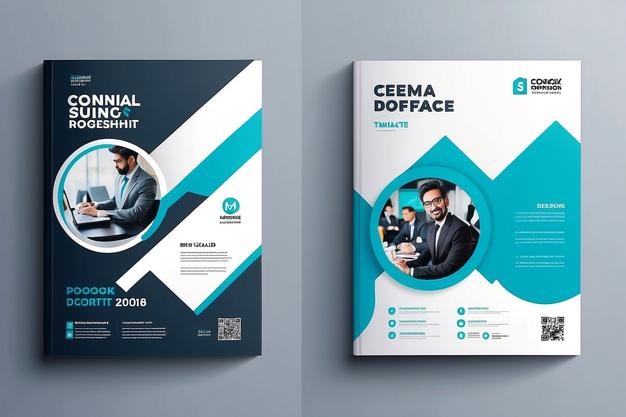 Modèle de conception de couverture de livre d'entreprise en A4 Peut être adapté au rapport annuel de la brochure