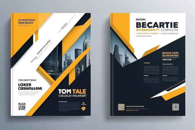 Modèle de conception de couverture de livre d'entreprise en A4 Peut être adapté à la brochure Rapport annuel