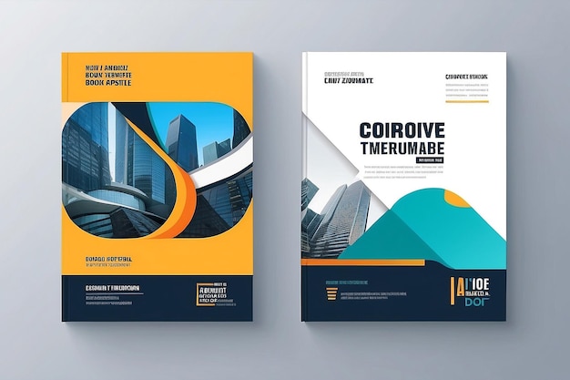 Modèle de conception de couverture de livre d'entreprise en A4 Peut être adapté à la brochure Rapport annuel