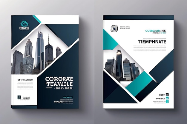 Modèle de conception de couverture de livre géométrique d'entreprise en A4