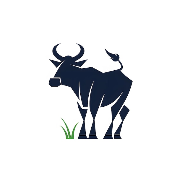 Modèle de conception du logo de la vache Icône vectorielle de l'animal de ferme Logo de la Vache