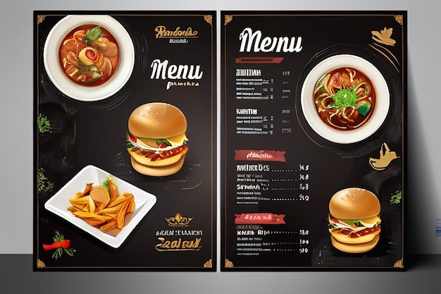 Modèle de conception du menu du restaurant