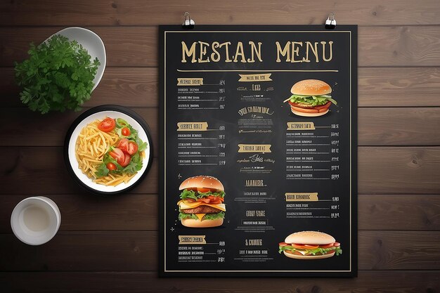 Modèle de conception du menu du restaurant