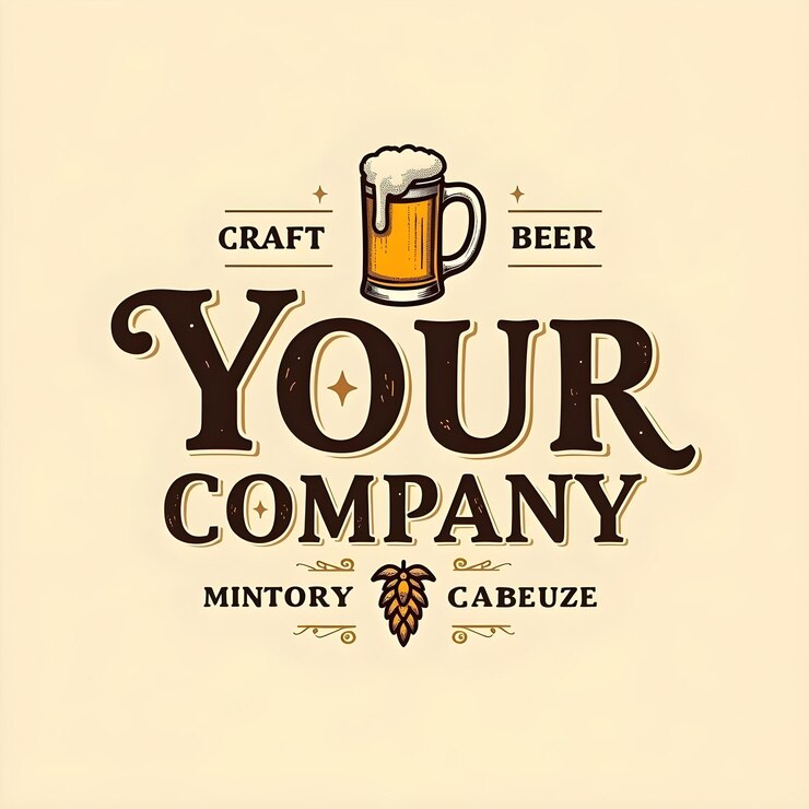 Photo modèle de conception de logo de bière personnalisable branding de brasserie