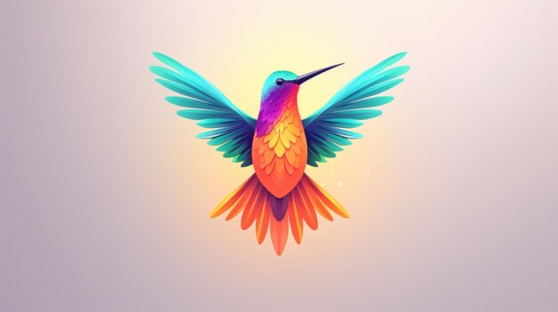 modèle de conception de logo unique et coloré pour les colibris