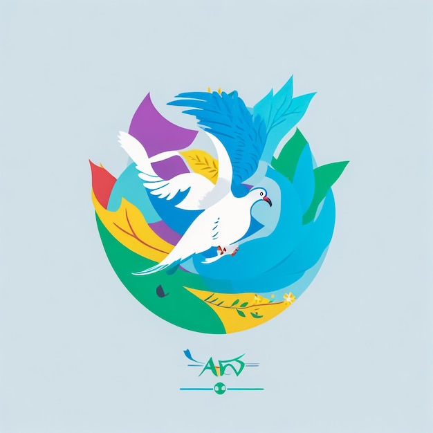 Photo modèle de conception de logo vectoriel d'oiseau créatif