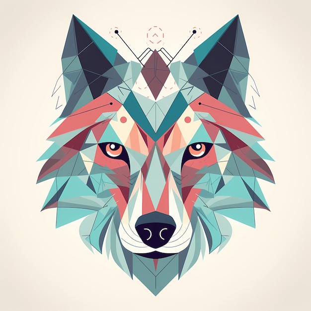 Modèle de conception de logo Wolf Modèle de logo de marque Generative ai