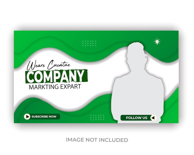 Modèle de conception de miniature de bannière vidéo commerciale et de marketing ou de couverture