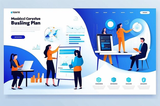 Modèle de conception de page Web pour l'analyse du plan d'affaires et les statistiques
