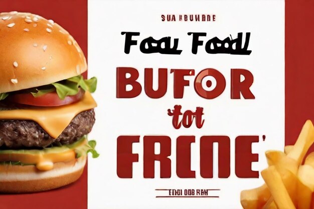 Photo modèle de conception de post sur les médias sociaux pour les hamburgers et les frites