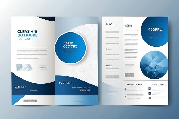 Photo modèle de conception prêt à l'emploi de la brochure de magazine bifold d'entreprise propre