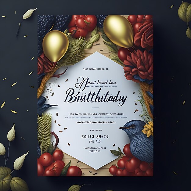 Modèle de conception réaliste d'invitation d'anniversaire