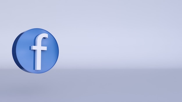 Photo modèle de conception simple minimal de logo facebook. copie espace rendu 3d