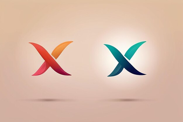 Photo modèle de conception de style gradient de lettre naturelle x logo pour l'identité d'entreprise de marque