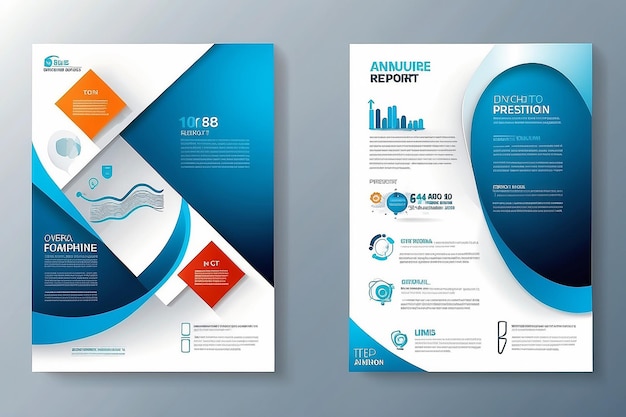 Modèle de conception vectorielle pour la brochure Rapport annuel Magazine Affiche Présentation d'entreprise Portefeuille Flyer infographique