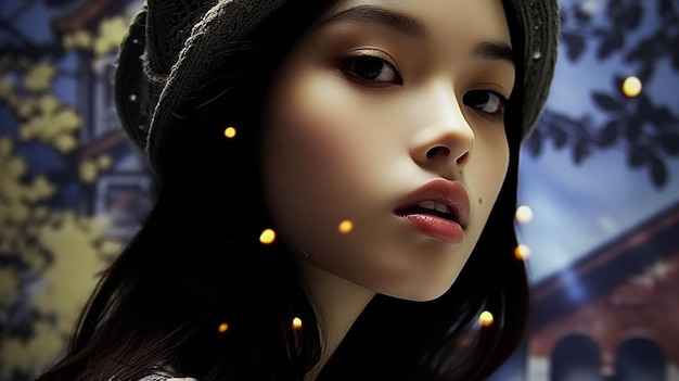 modèle coréen belle dame image photographique créative en haute définition