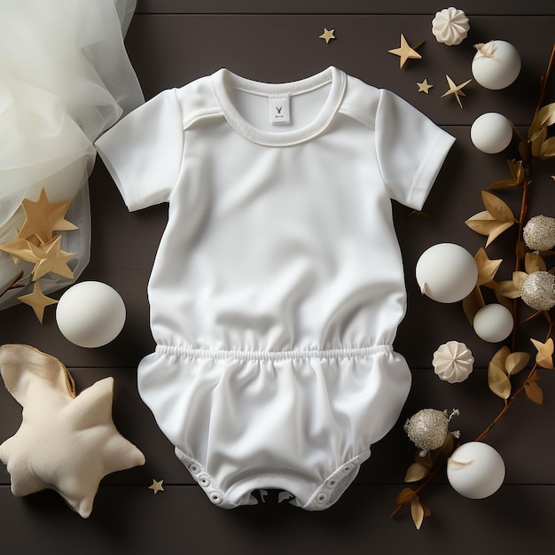 Photo modèle de costume de bébé blanc