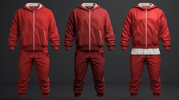 Modèle de costume de jogger avec des détails réalistes