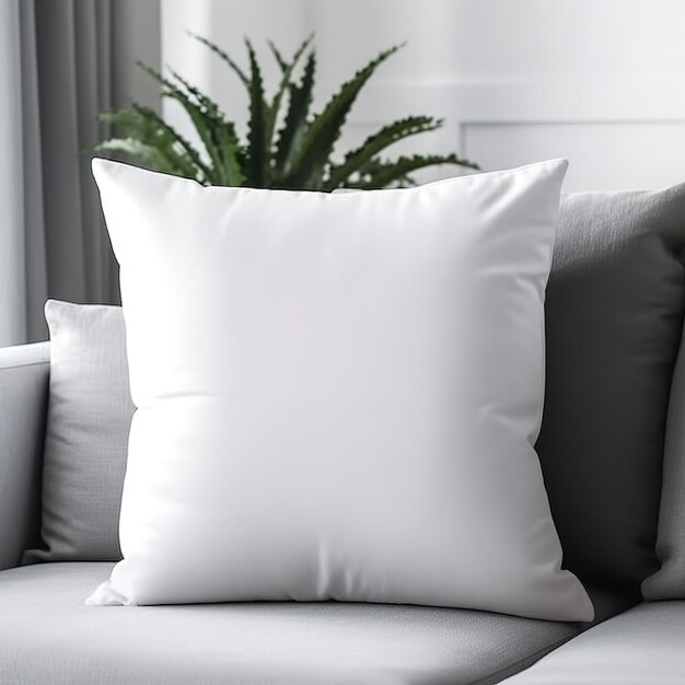 modèle de coussin blanc carré blanc