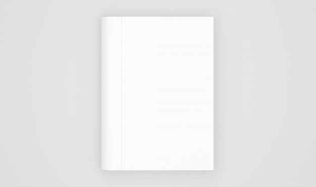 Modèle de couverture de livre blanc isolé sur blanc