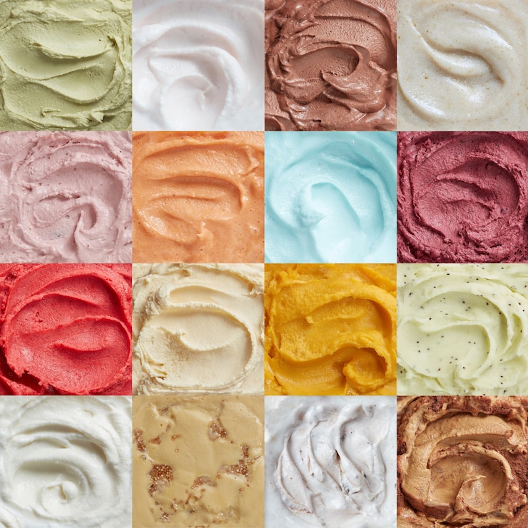 Photo modèle de crème glacée colorée