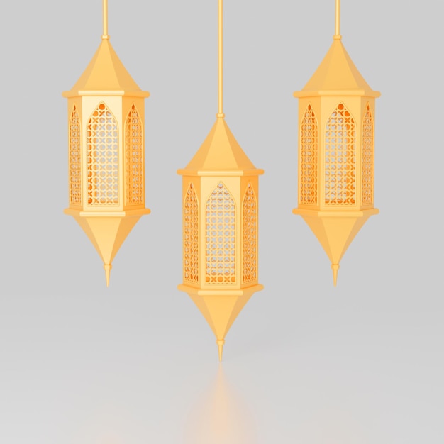 Modèle de décoration du Ramadan 3d pour la publication instagram