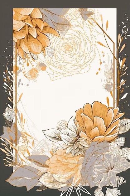 Modèle de décoration florale simple pour bannière invitation de carte de mariage projet de voeux d'anniversaire