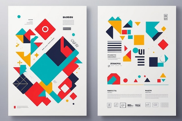 Modèle de dessin d'affiche suisse avec une typographie propre et un motif vectoriel minimal avec