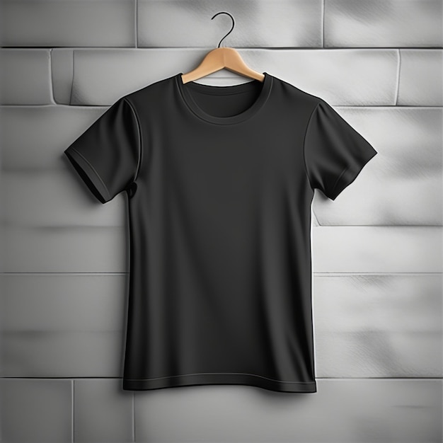 Modèle de dessin de t-shirt noir en blanc
