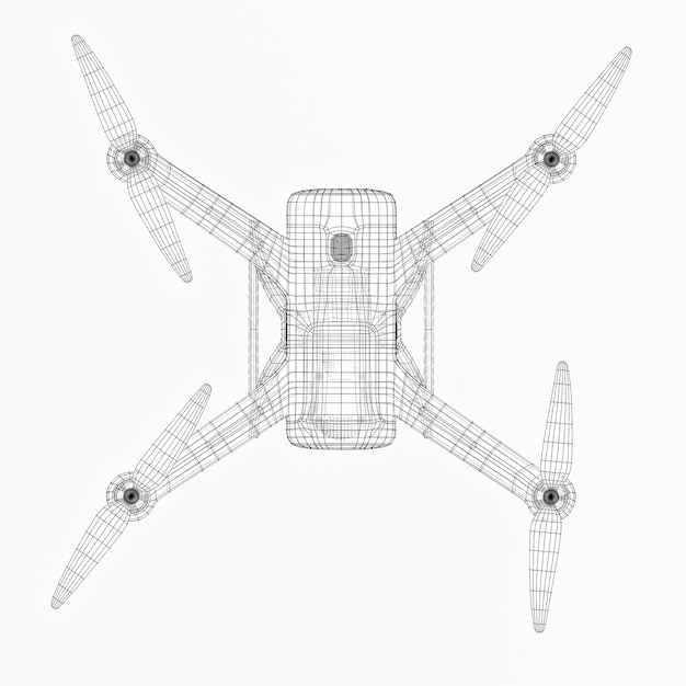 Modèle de drone de rendu 3D