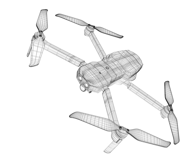 Modèle de drone de rendu 3D