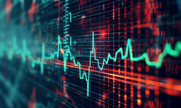 modèle d'ECG sur fond coloré de gradient abstrait