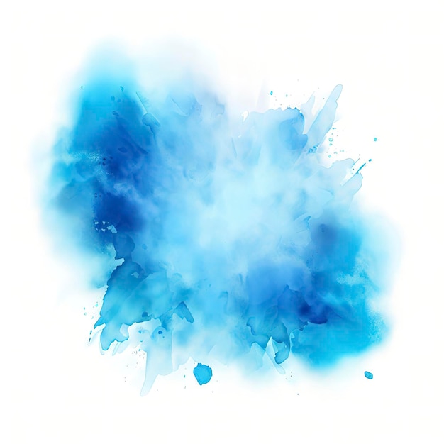 Modèle d'effet d'éclaboussure d'aquarelle bleue artistique