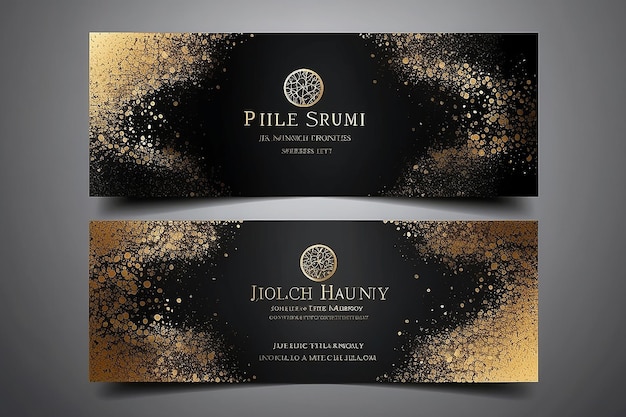Modèle élégant carte de visite de luxe avec de la poussière d'or Place pour les particules de texte Arrière-plan