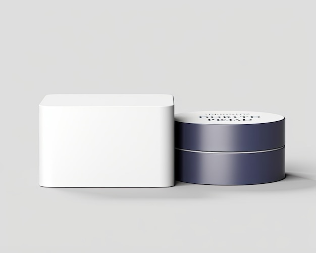 Photo modèle d'emballage en aluminium blanc blanc pour les produits de soins de la peau
