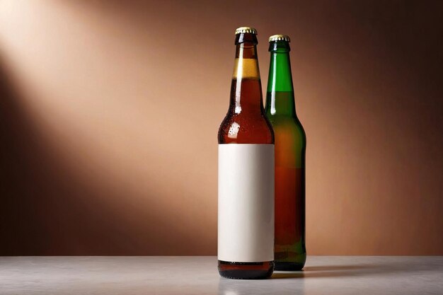 Modèle d'emballage du produit photo de bouteille de bière photo de publicité de studio