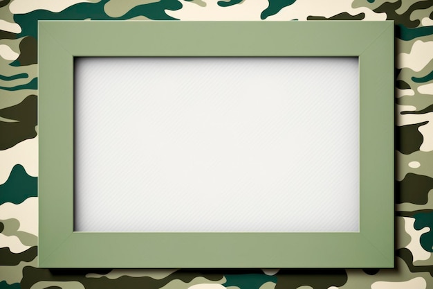 Photo modèle d'espace de copie d'arrière-plan d'un cadre vide militaire