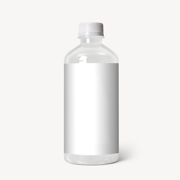 Modèle d'étiquette png d'une bouteille d'eau de conception transparente